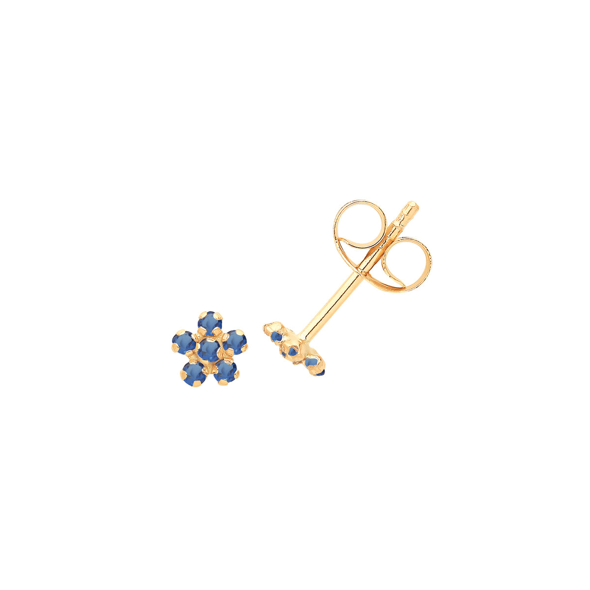 9ct Gold CZ Flower Studs - ES718S
