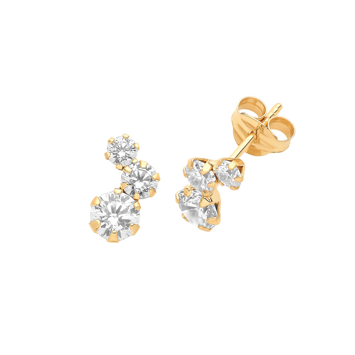 9ct Gold CZ Studs - ES719