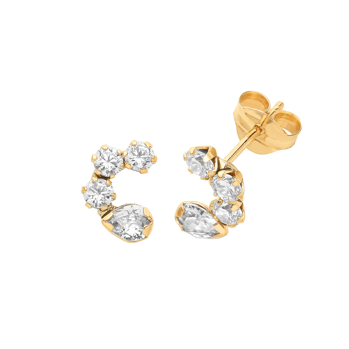 9ct Gold CZ Studs - ES720
