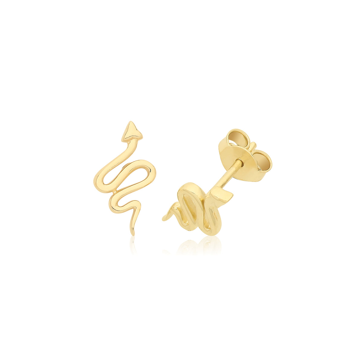 9ct Gold Snake Studs - ES729