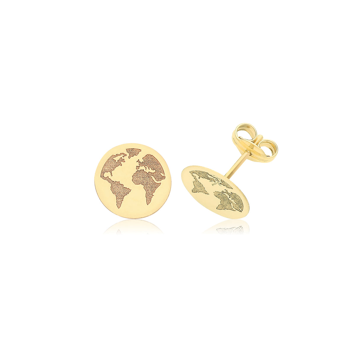 9ct Gold World Studs - ES734