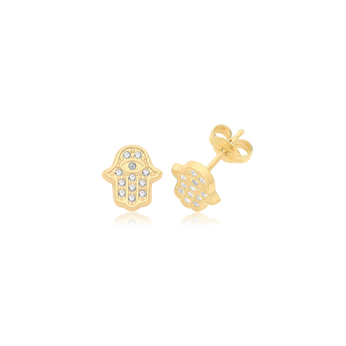 9ct Gold Hamsa Studs - ES736