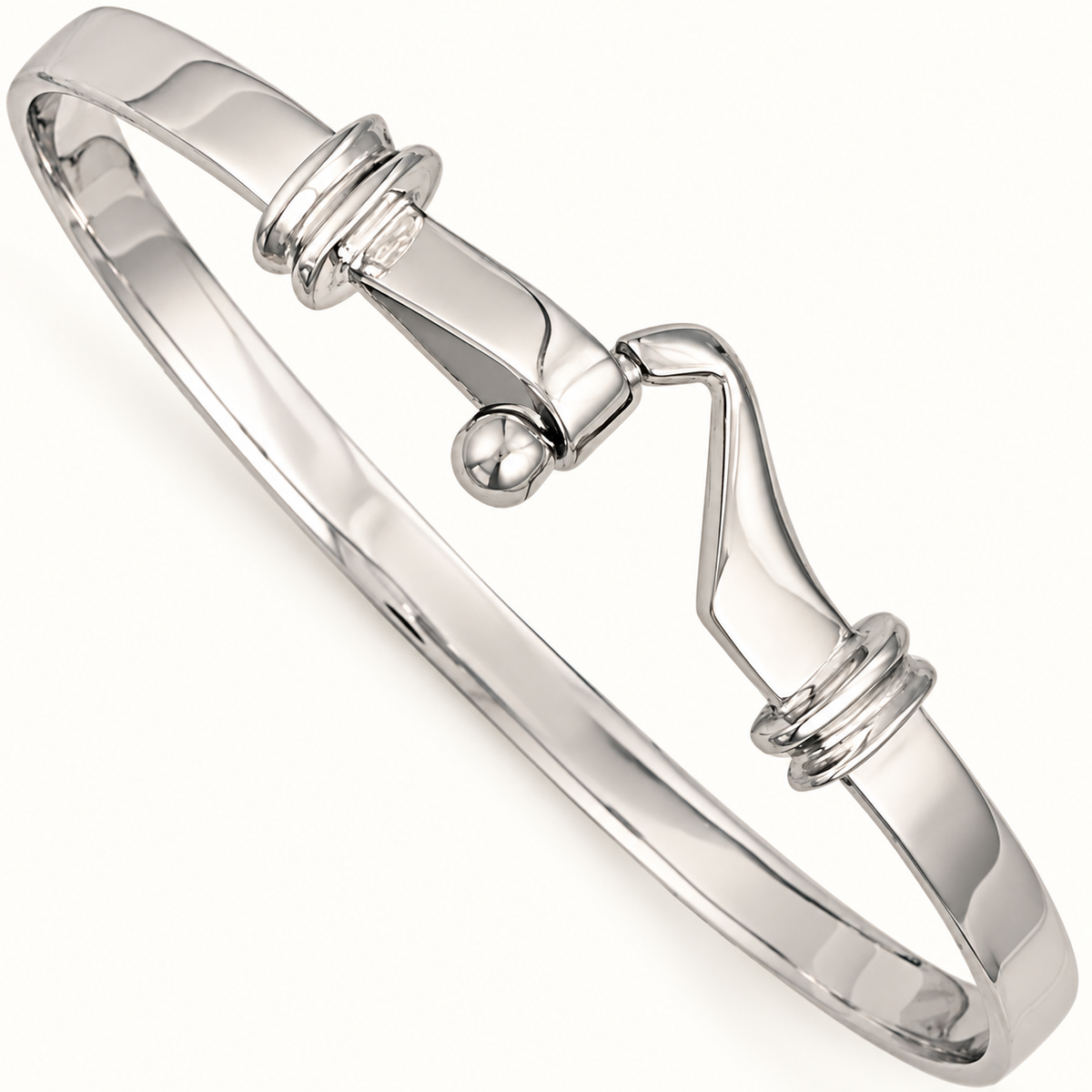 9ct White Gold Baby Hook Bangle