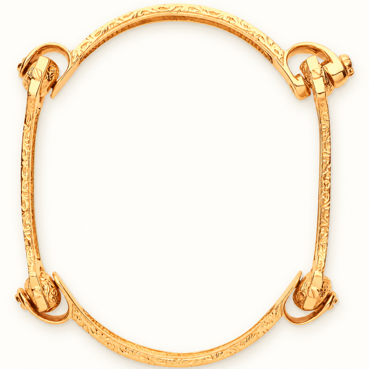 9ct yellow gold four-piece bone bangle — gents