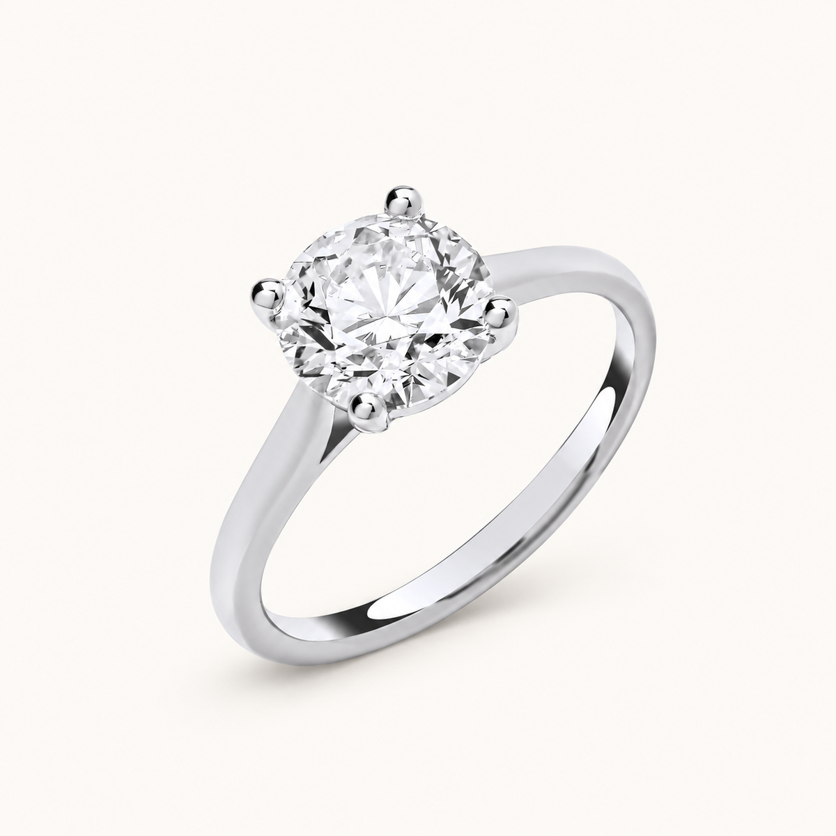 18ct White Gold 3.00ctw Solitaire Lab Grown Diamond Ring IGI Certified — LGDR003