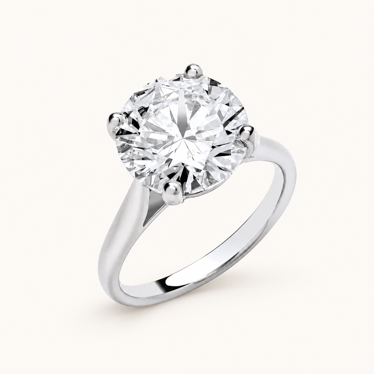 18ct White Gold 5.00ctw Solitaire Lab Grown Diamond Ring IGI Certified — LGDR005
