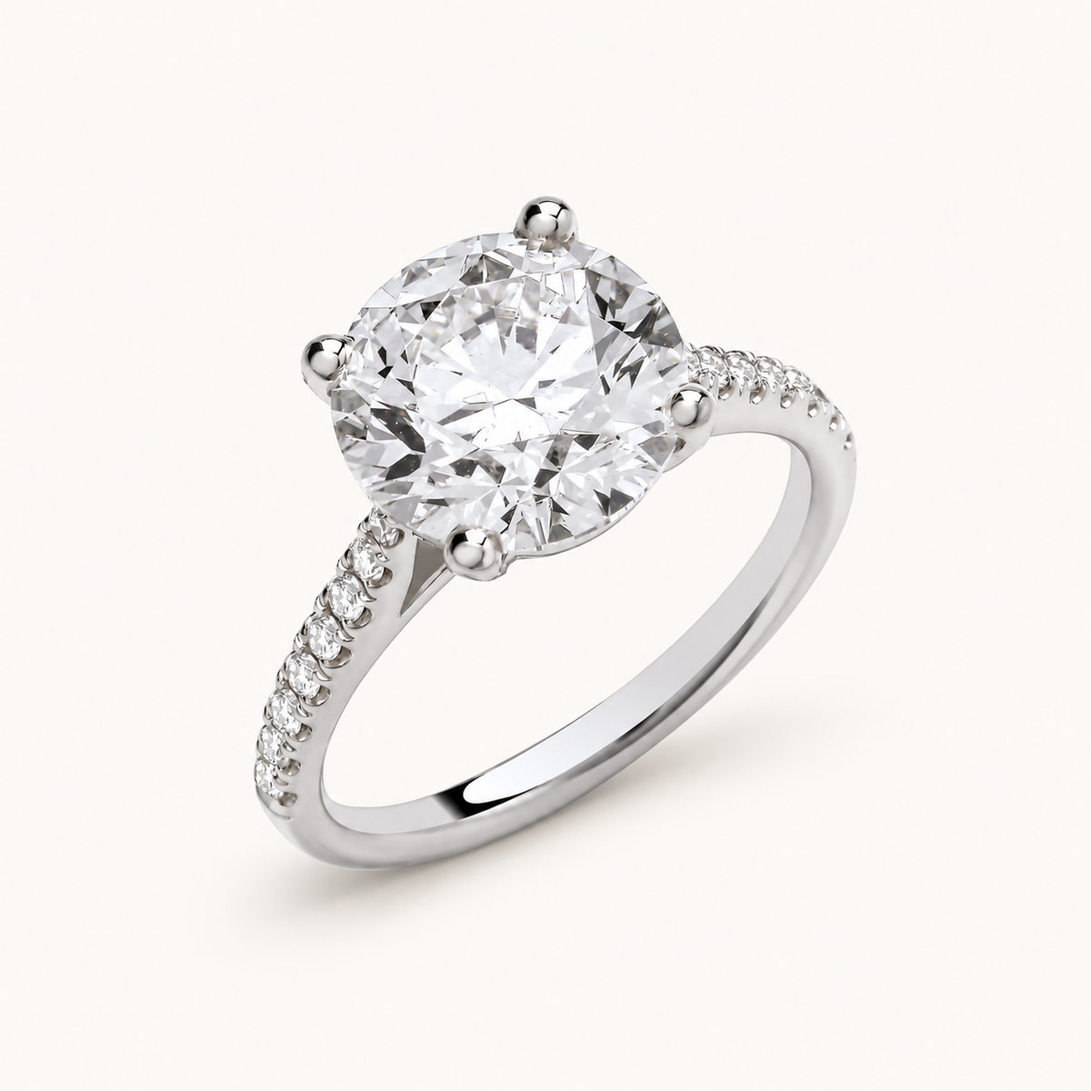 18ct White Gold 3.20ctw Lab Grown Diamond Ring IGI Certified — LGDR008