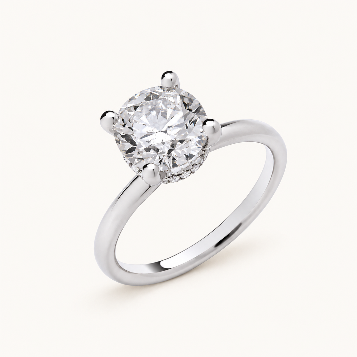2.07ctw Solitaire Brilliant Cut with Hidden Halo Diamond Ring (Lab Grown) — LGDR025