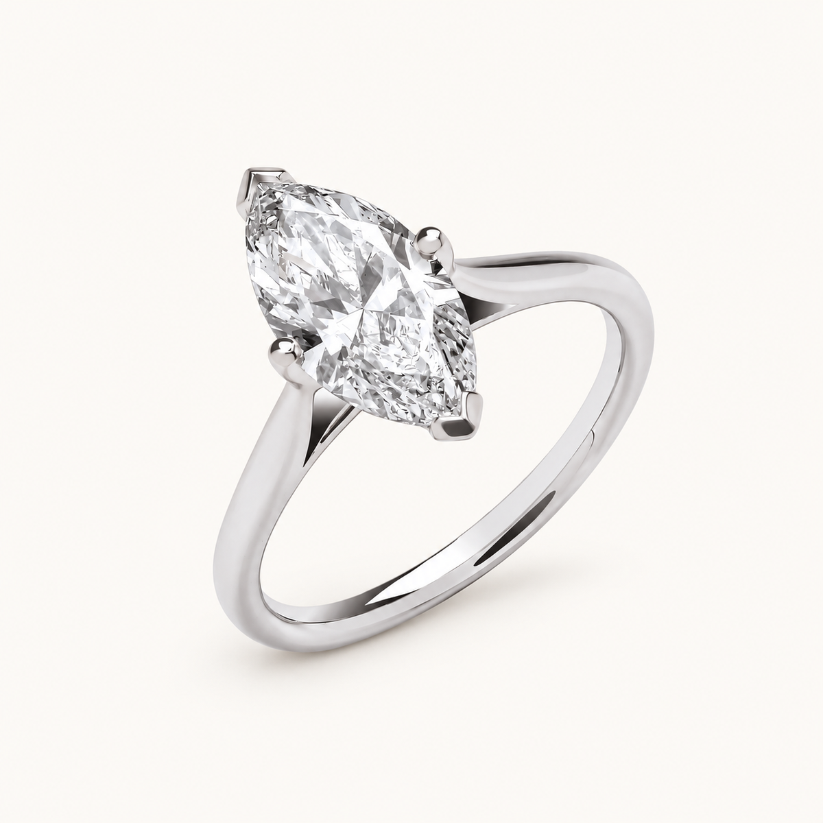 18ct White Gold 2.00ctw Marquise Cut Lab Grown Diamond Ring IGI Certified — LGDR032