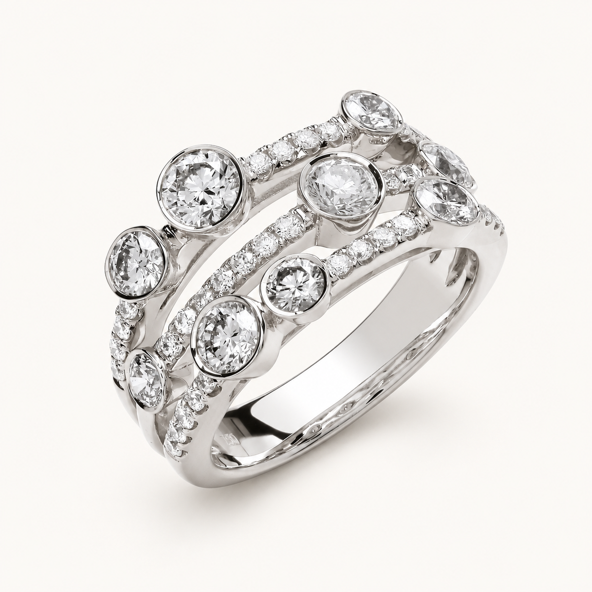 9ct White Gold 1.70ctw Lab Grown Diamond Dress Ring WGI Certified — LGDR037