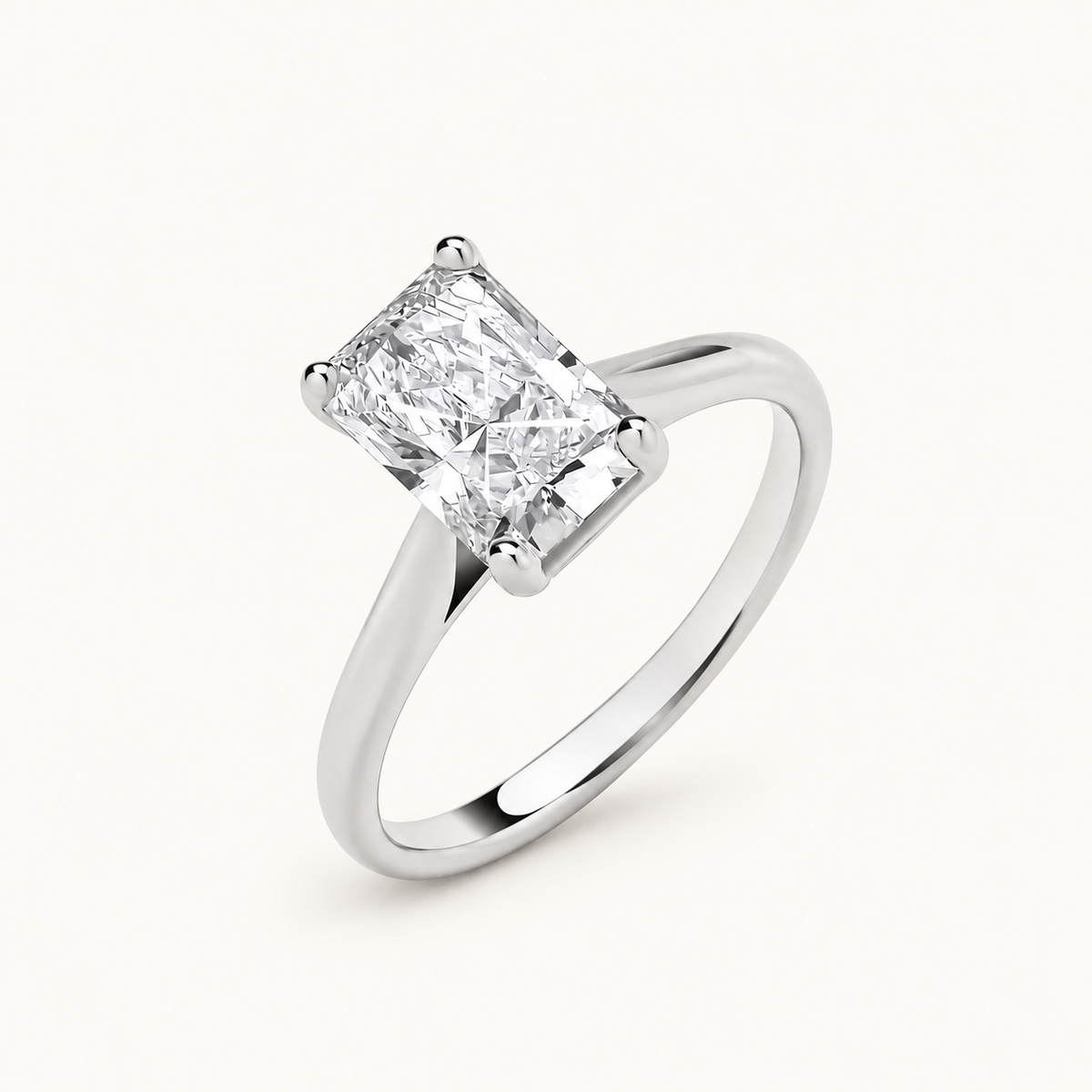 18ct White Gold 2.00ctw Radiant Cut Lab Grown Diamond Ring IGI Certified — LGDR040