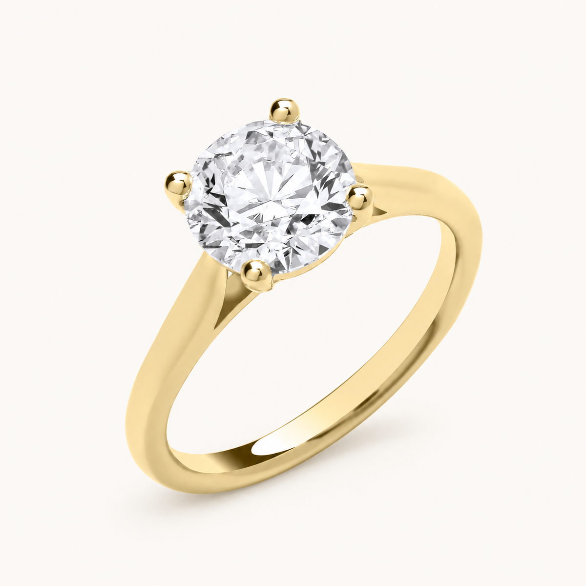18ct Yellow Gold 3.00ctw Solitaire Lab Grown Diamond Ring IGI Certified — LGDR047