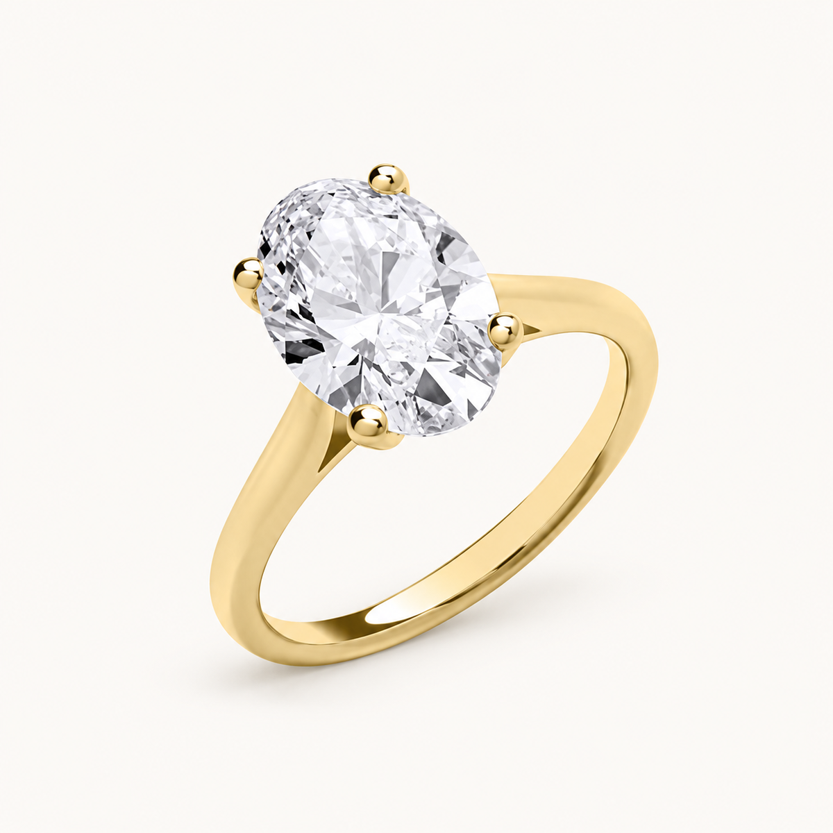 9ct Yellow Gold 3.00ctw Oval Cut Lab Grown Diamond Ring IGI Certified — LGDR053