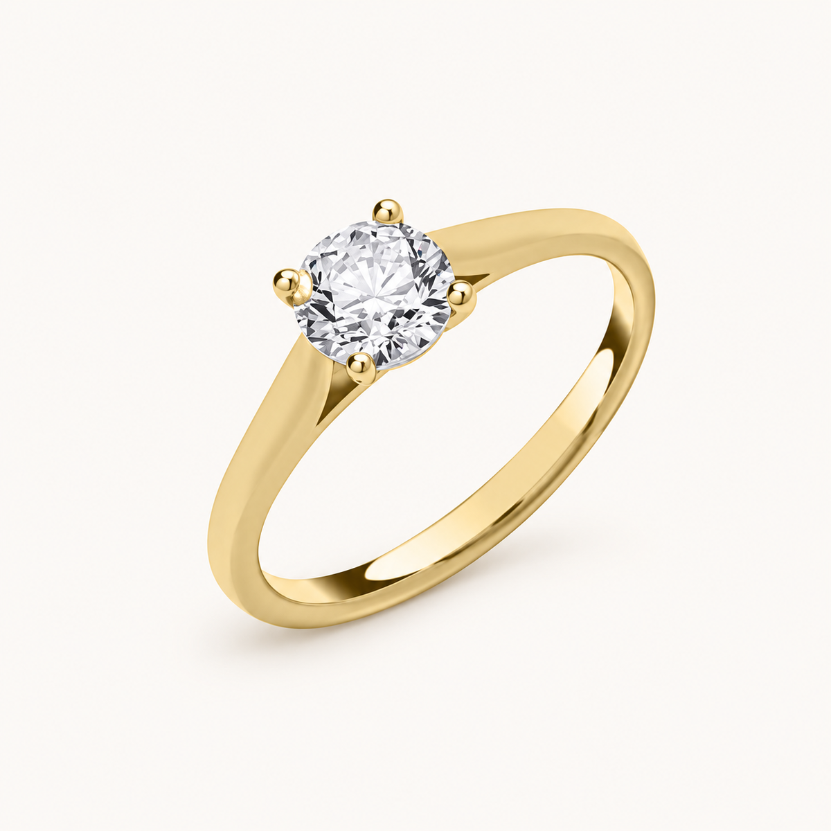 9ct Yellow Gold 1.00ctw Solitaire Lab Grown Diamond Ring IGI Certified — LGDR054