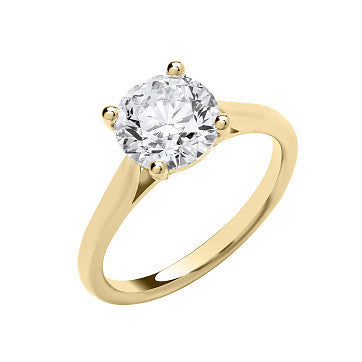 9ct Yellow Gold 3.00ctw Solitaire Lab Grown Diamond Ring IGI Certified