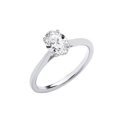 9ct White Gold 1.00ctw Oval Cut Lab Grown Diamond Ring IGI Certified
