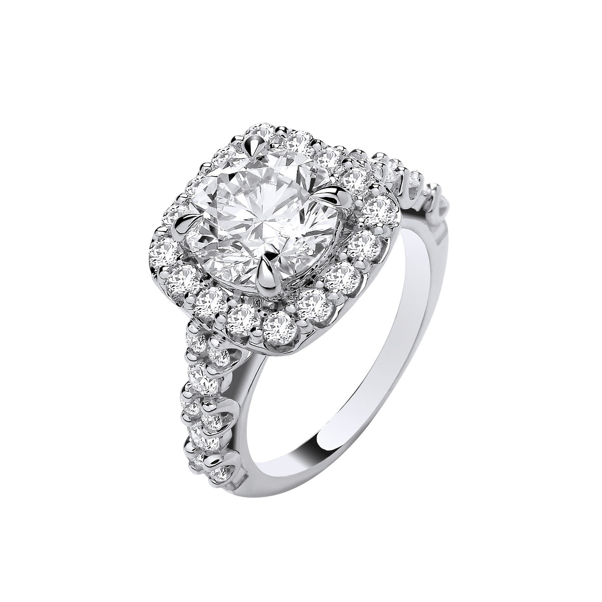 9ct White Gold 4.05ctw Brilliant Cut Halo Lab Grown Dress Ring IGI Certified