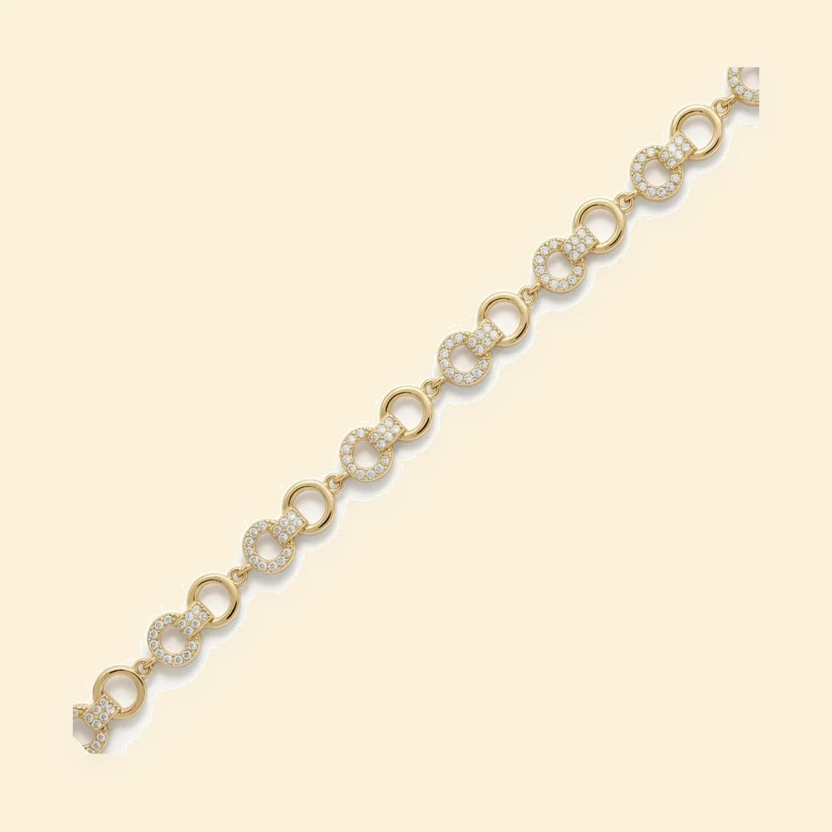 Gold Plated Sterling Silver CZ Set Bracelet – ABB215-GP