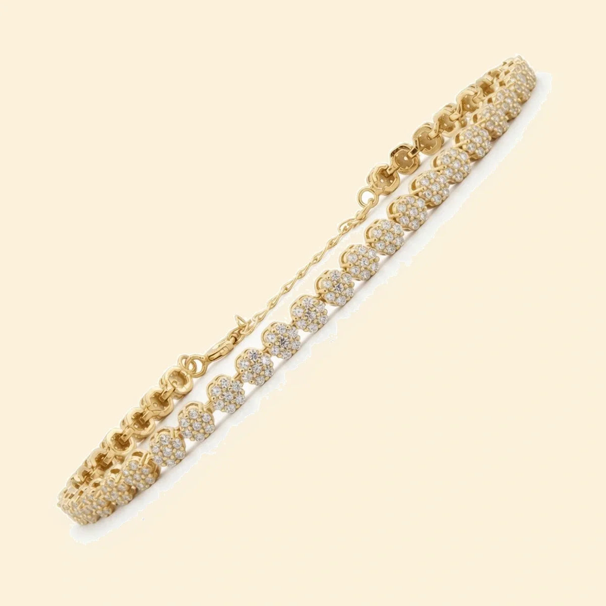 Gold Plated Sterling Silver CZ Set Bracelet – ABB219-GP