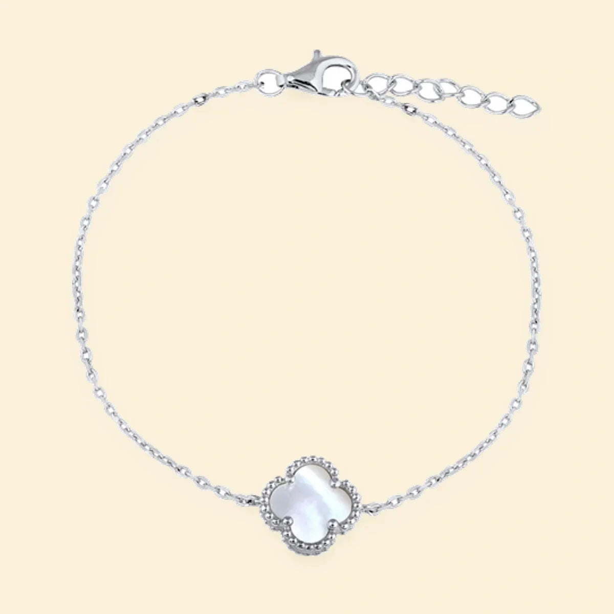 Gold Plated Sterling Silver MOP Clover Bracelet – ABB224-GP