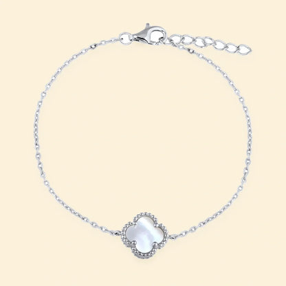 Gold Plated Sterling Silver MOP Clover Bracelet – ABB224-GP