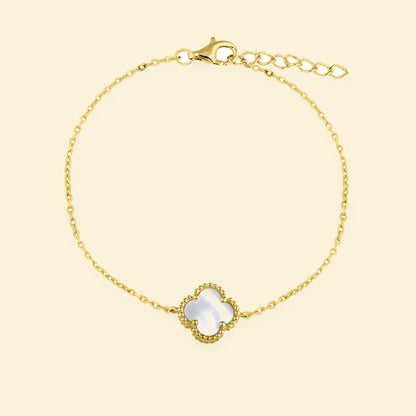 Gold Plated Sterling Silver MOP Clover Bracelet – ABB224-GP