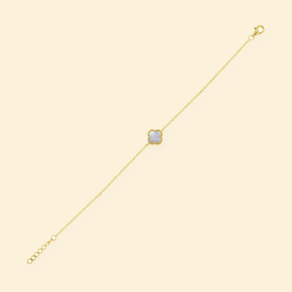 Gold Plated Sterling Silver MOP Clover Bracelet – ABB224-GP