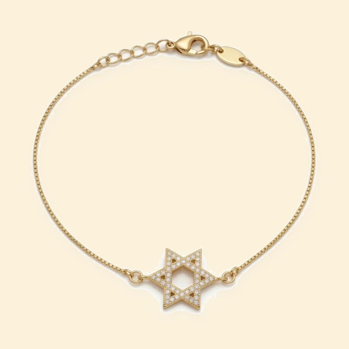 Gold Plated Sterling Silver CZ Star Of David Bracelet – ABB273-GP