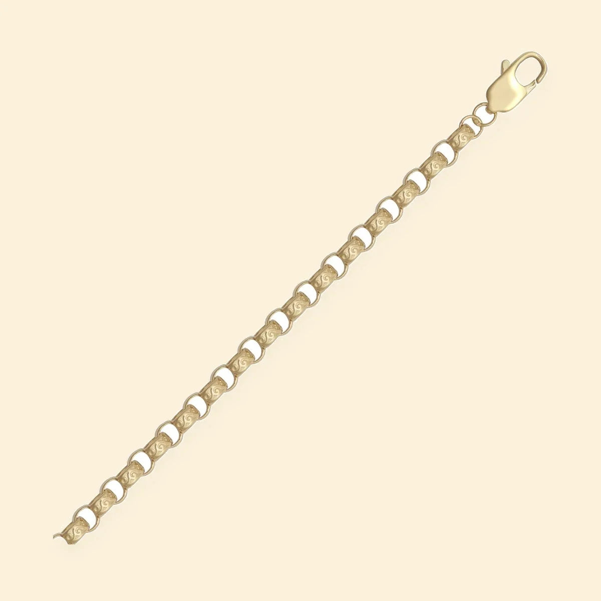Gold Plated Sterling Silver Belcher Bracelet – ACN048A-GP-7.5