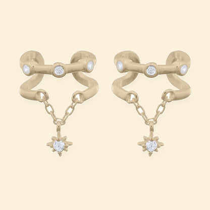 Gold Plated Sterling Silver CZ Set Ear Cuff – AEC008-GP