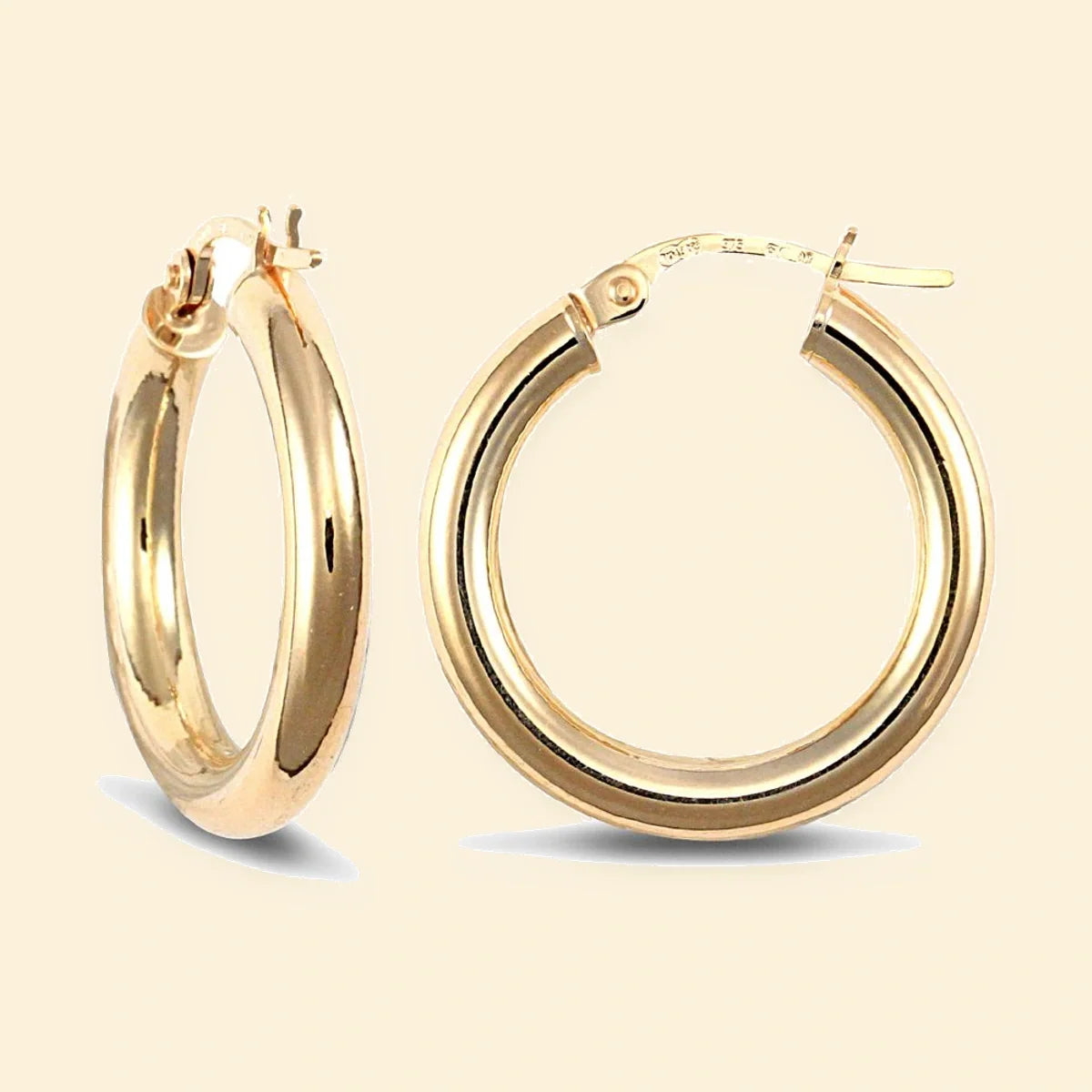 Gold Plated Sterling Silver 3mm Polished Creole Hoop Earrings – AER006A-GP