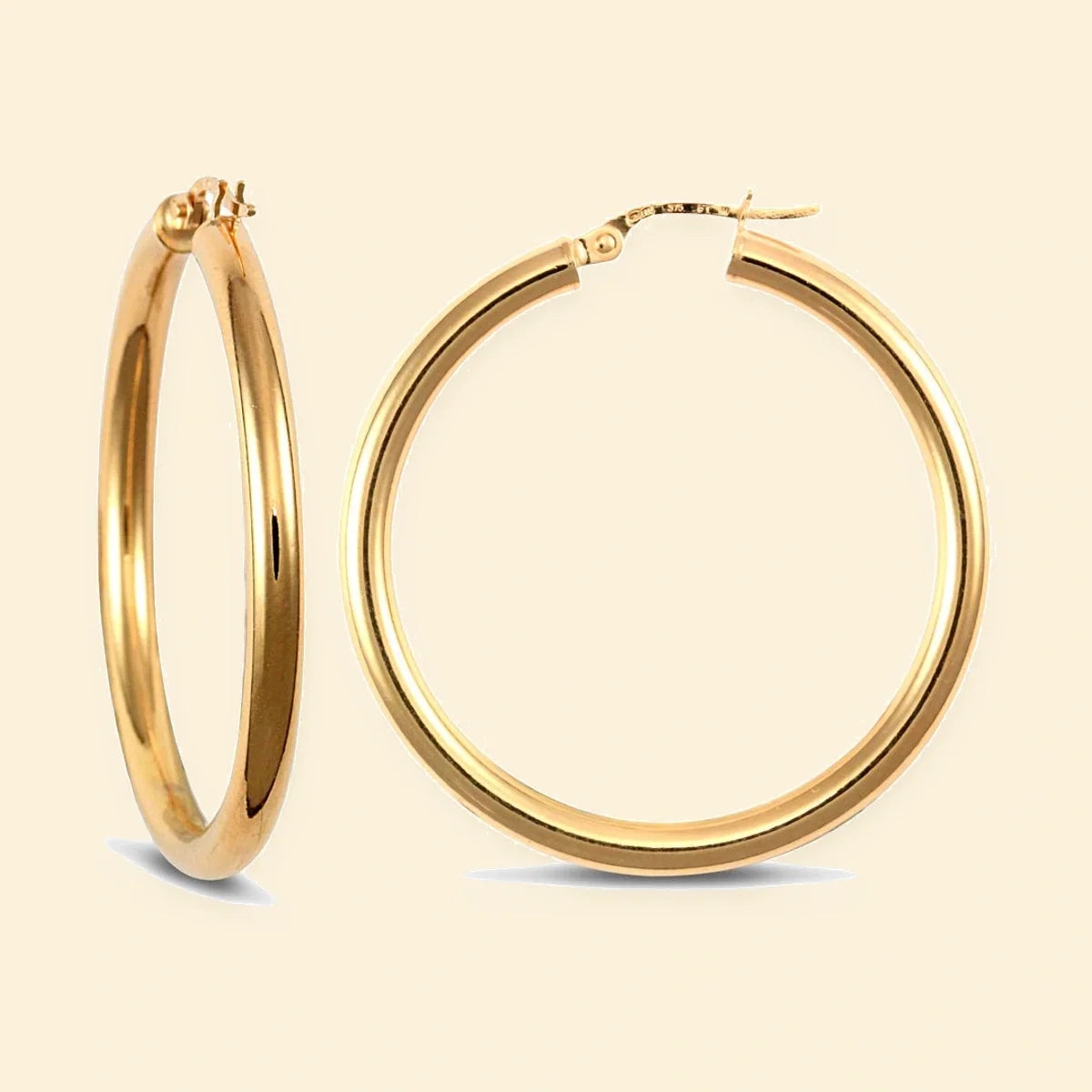 Gold Plated Sterling Silver 3mm Polished Creole Hoop Earrings – AER006D-GP