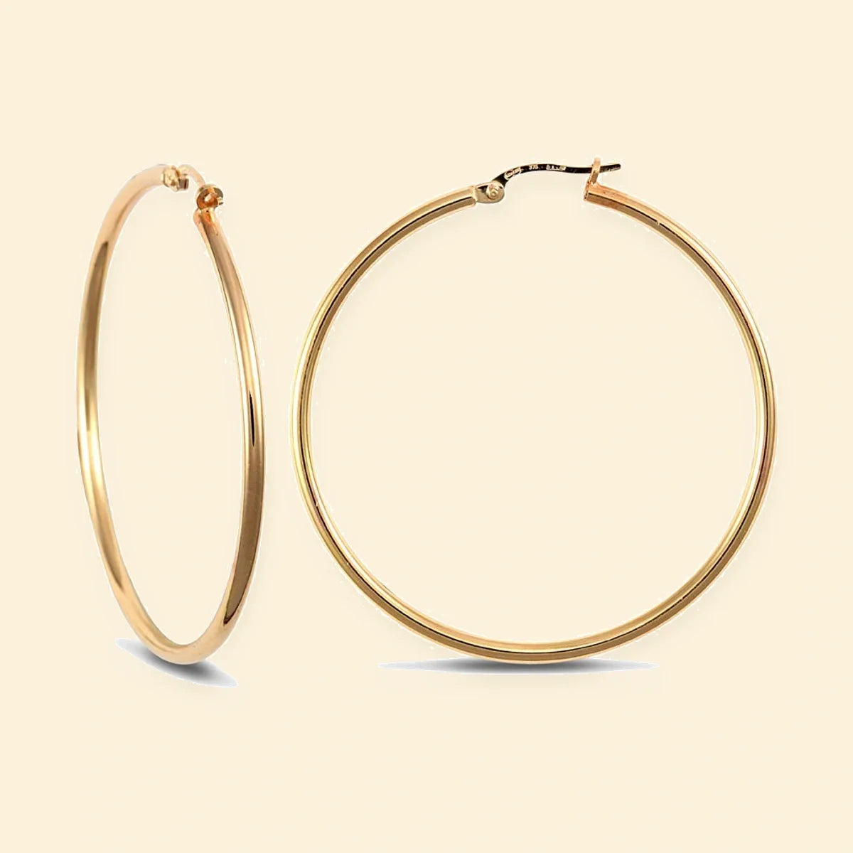 Gold Plated Sterling Silver 2mm Polished Creole Hoop Earrings – AER008A-GP