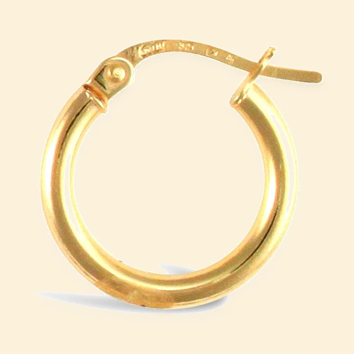 Gold Plated Sterling Silver 2mm Polished Creole Hoop Earrings – AER009A-GP