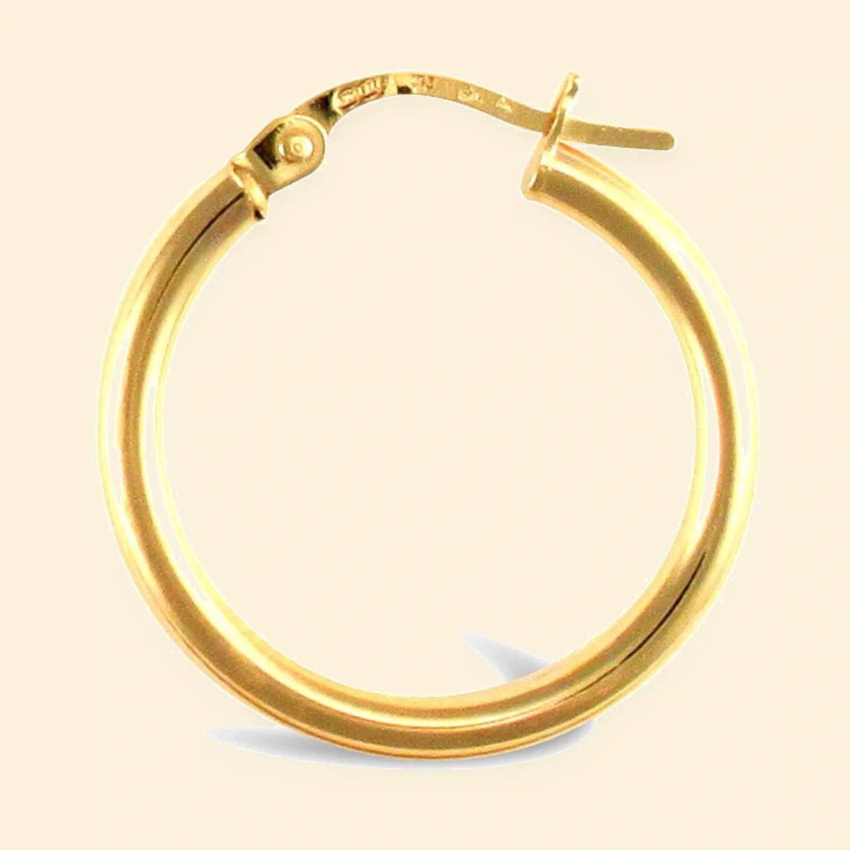 Gold Plated Sterling Silver 2mm Polished Creole Hoop Earrings – AER009B-GP