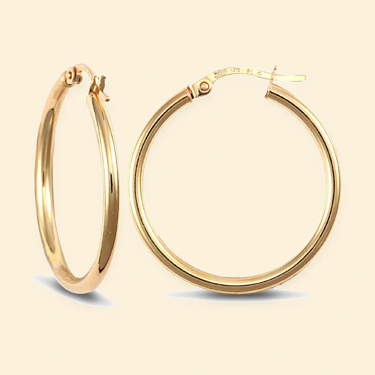 Gold Plated Sterling Silver 2mm Polished Creole Hoop Earrings – AER009C-GP