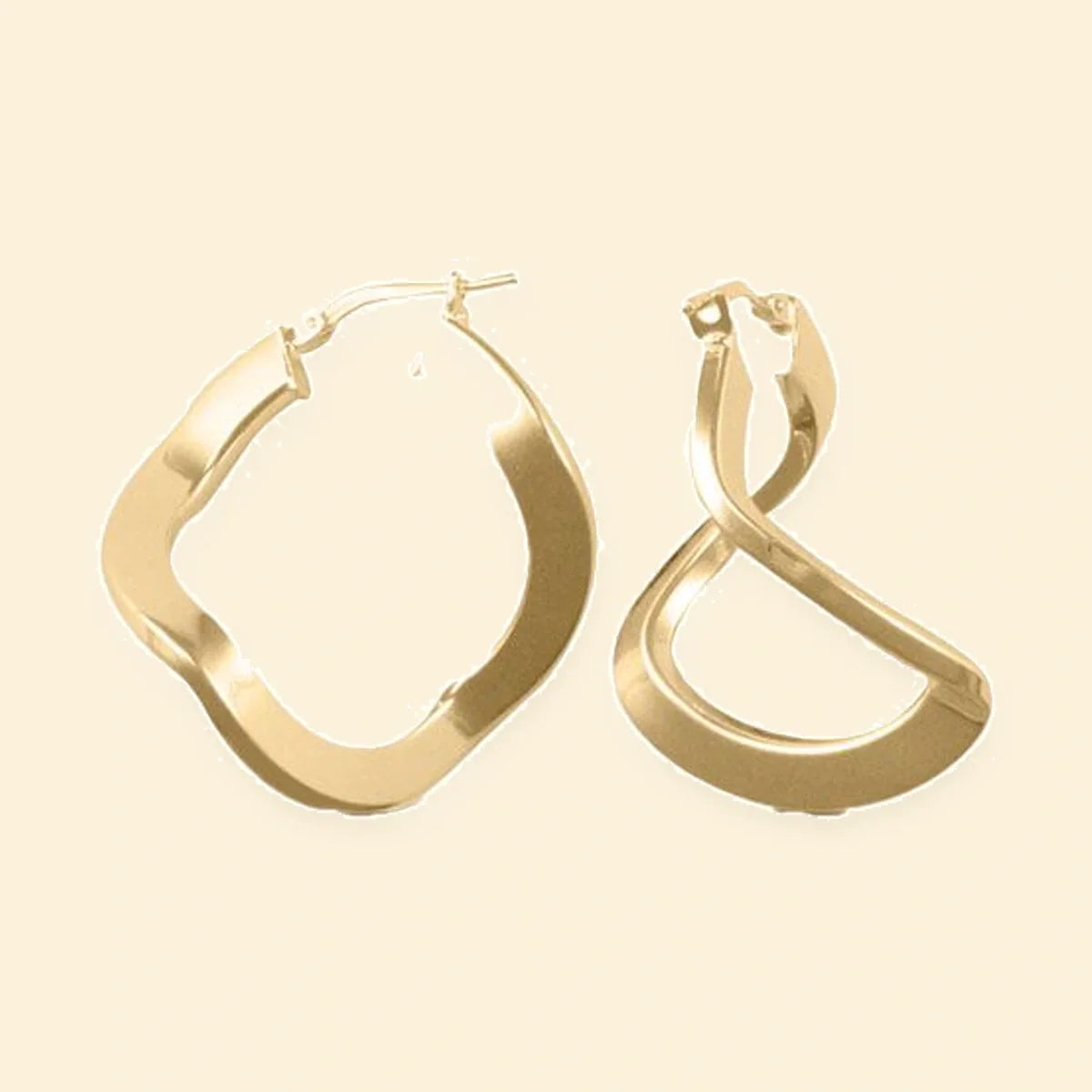 Gold Plated Sterling Silver Formed Hoop Earrings – AER019-GP