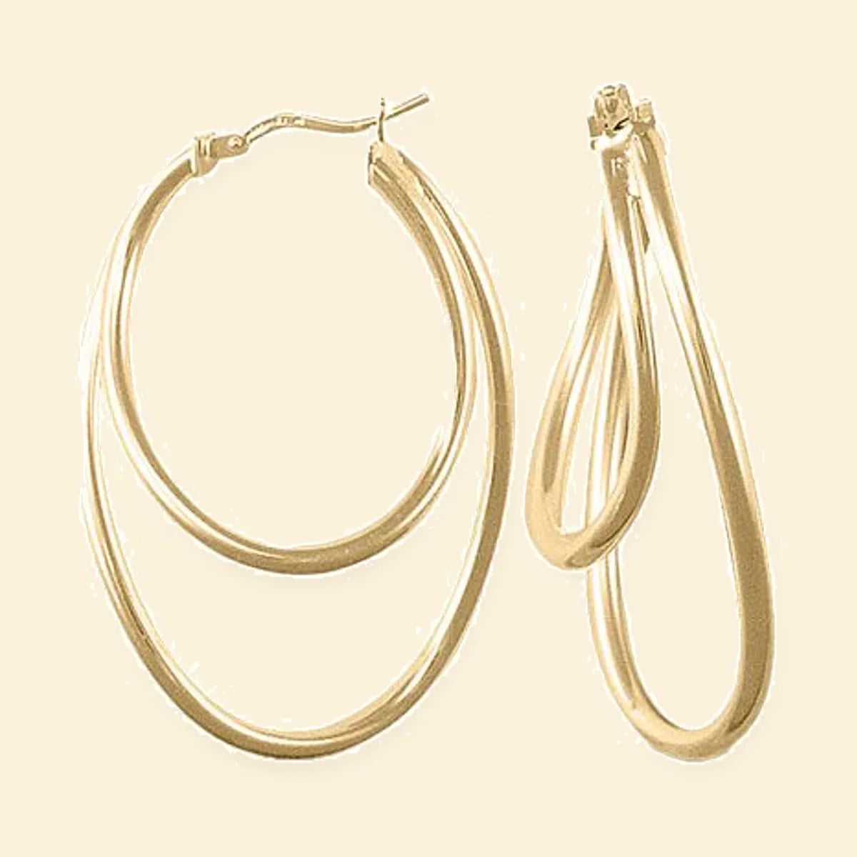 Gold Plated Sterling Silver Large Paperclip Earrings – AER029-GP