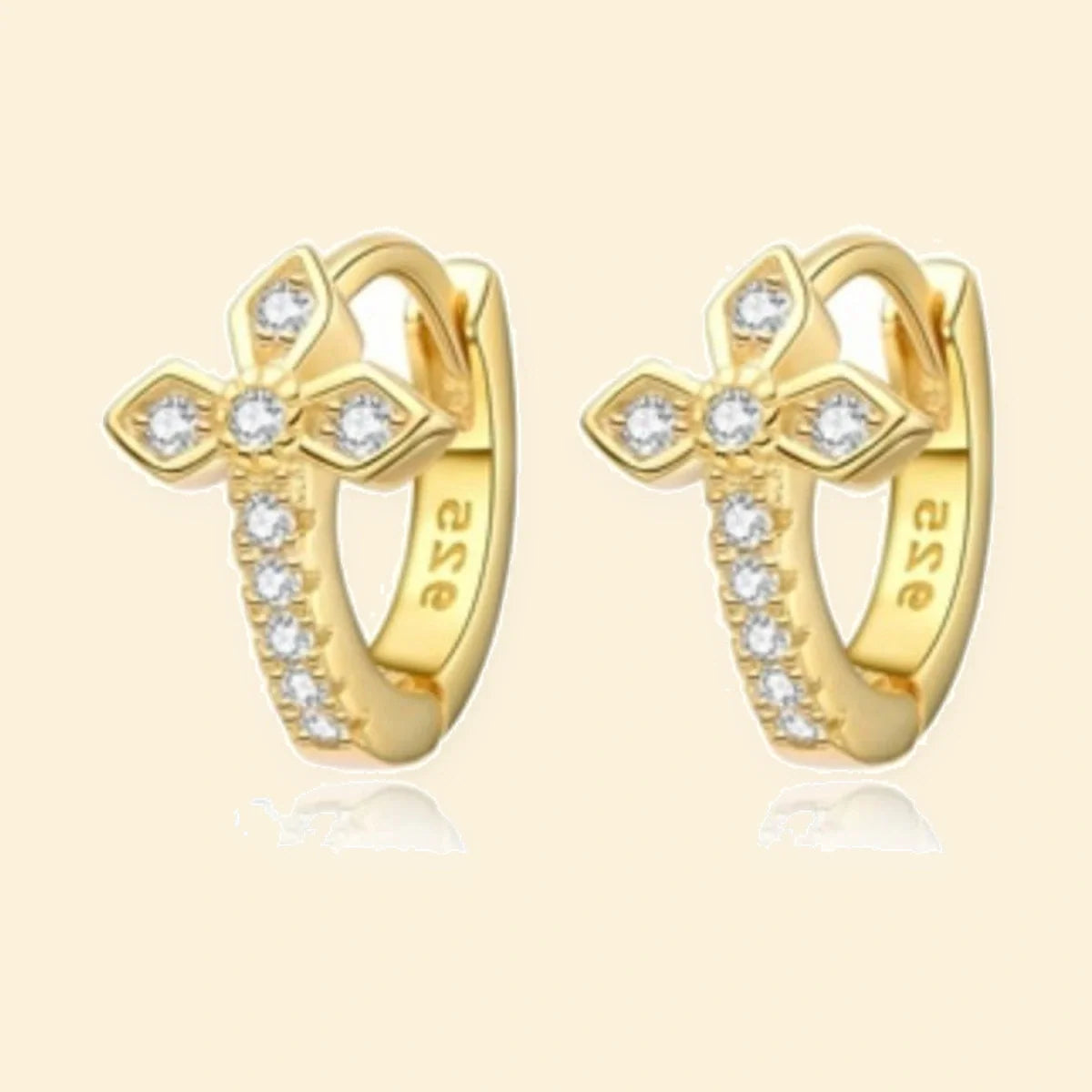 Gold Plated Sterling Silver CZ Set Earrings – AER158