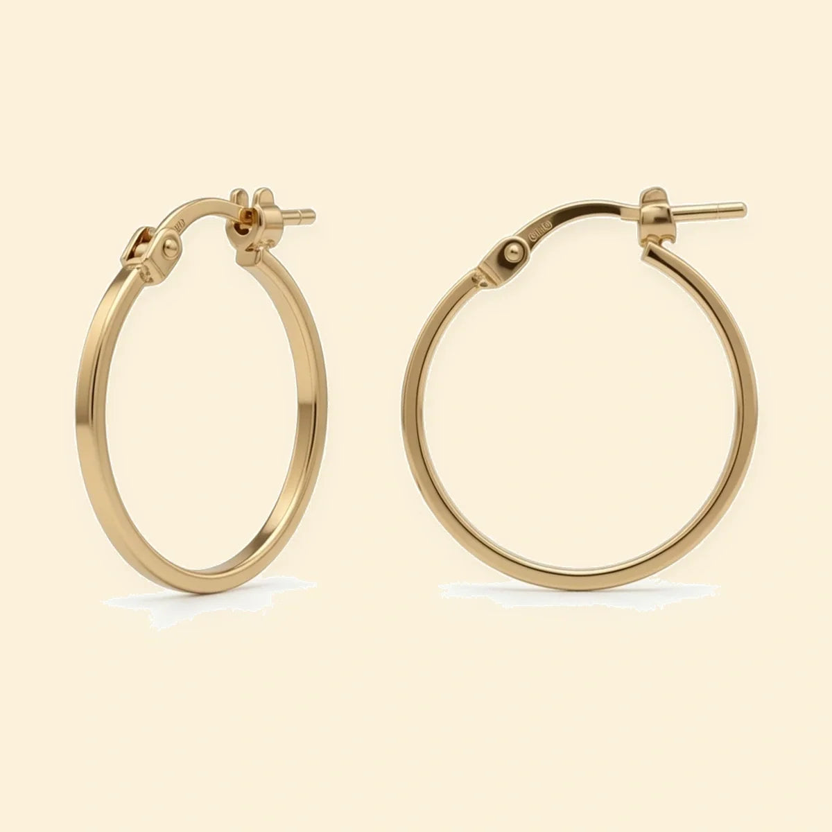 Gold Plated Sterling Silver Square Tube 17mm Hoops – AER272A-GP