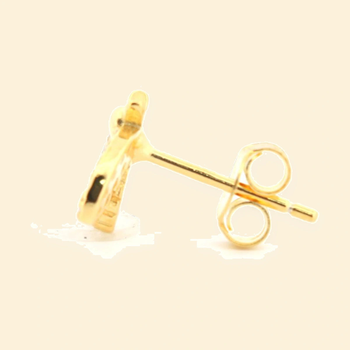 Gold Plated Sterling Silver CZ Set Stud Earrings – AES210