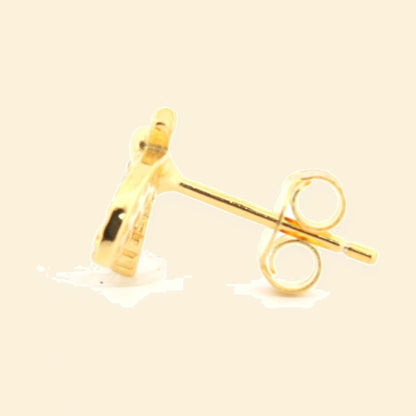 Gold Plated Sterling Silver CZ Set Stud Earrings – AES210