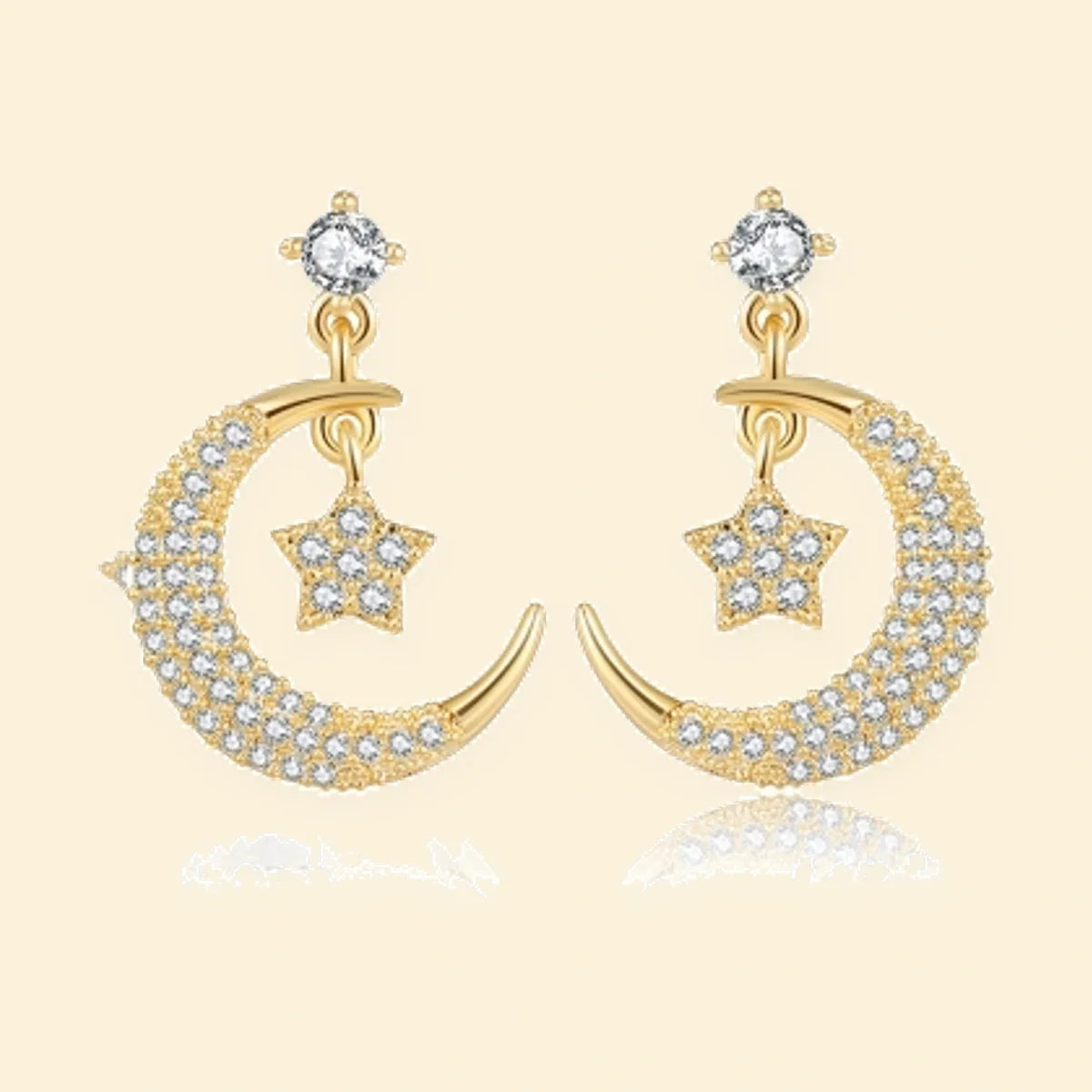 Gold Plated Sterling Silver CZ Set Stud Earrings – AES211