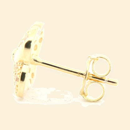 Gold Plated Sterling Silver CZ Set Stud Earrings – AES212