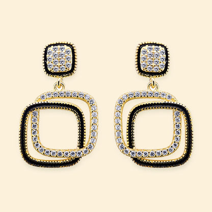 Gold Plated Sterling Silver CZ Set Stud Earrings – AES214