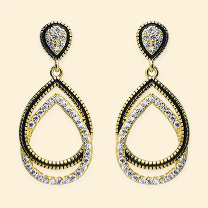 Gold Plated Sterling Silver CZ Set Stud Earrings – AES215