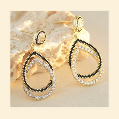 Gold Plated Sterling Silver CZ Set Stud Earrings – AES215