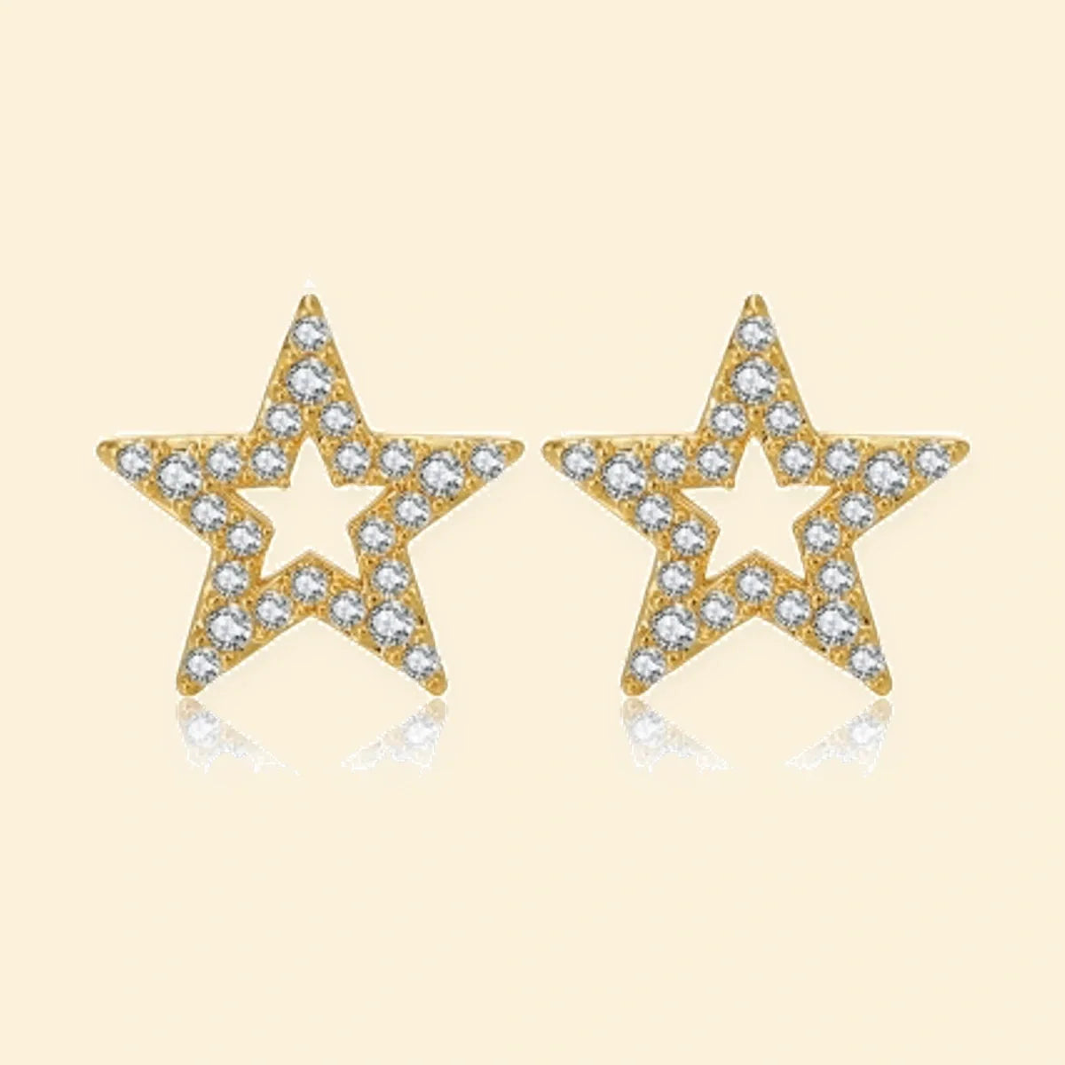 Gold Plated Sterling Silver CZ Set Stud Earrings – AES216