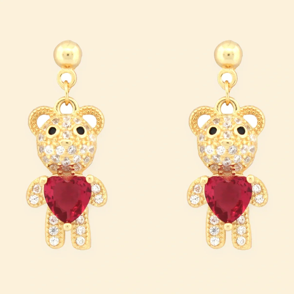Gold Plated Sterling Silver CZ Set Stud Earrings – AES218