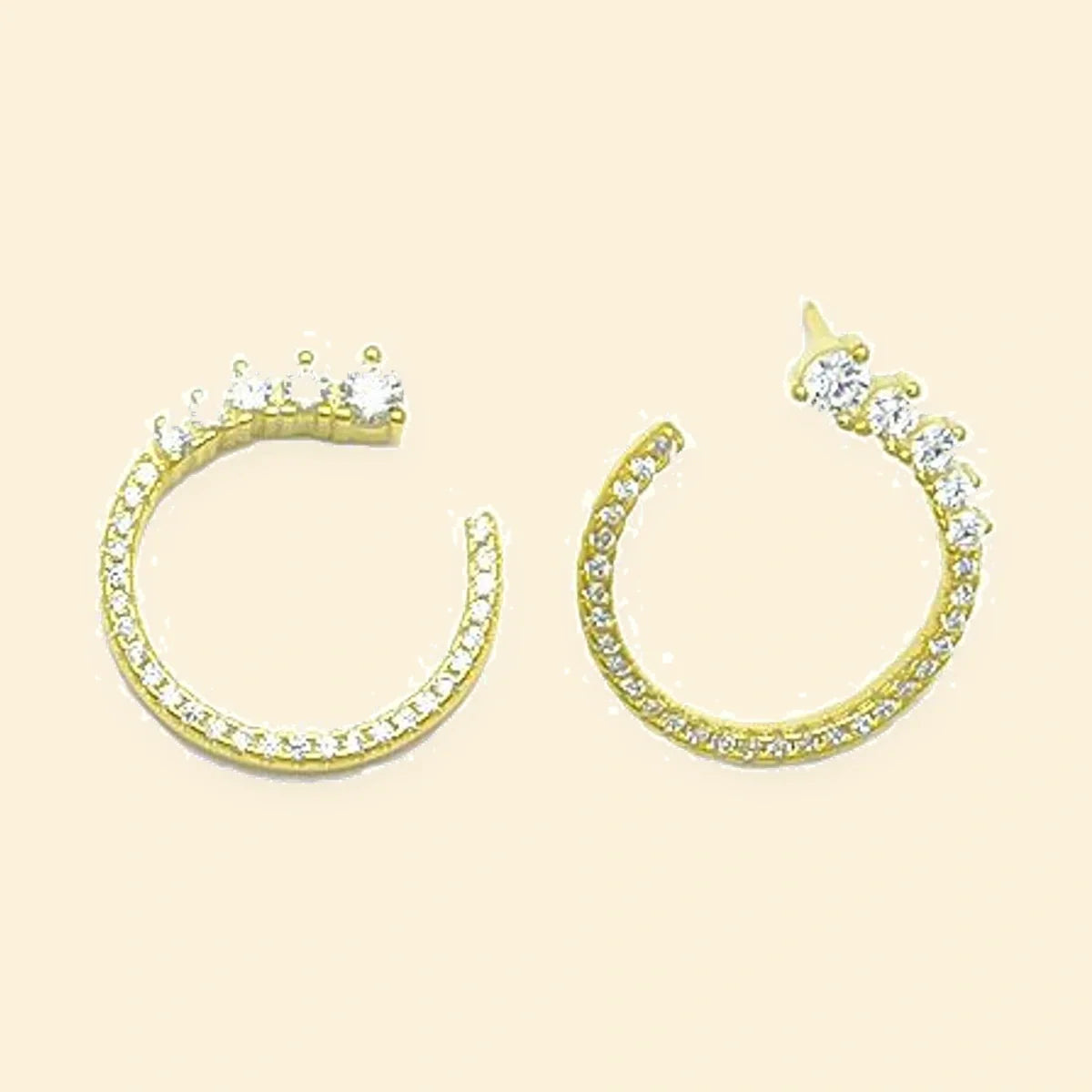 Gold Plated Sterling Silver CZ Crown Hoop Earrings – AES296-GP